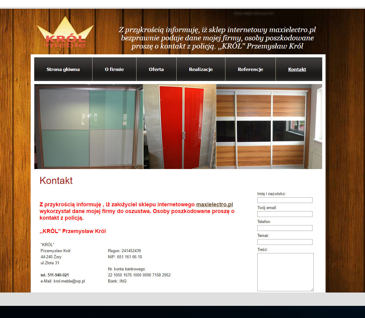 Prawdziwa firma - Król - Żory - nie maxielectro.pl Prawdziwa firma - Król z Żor